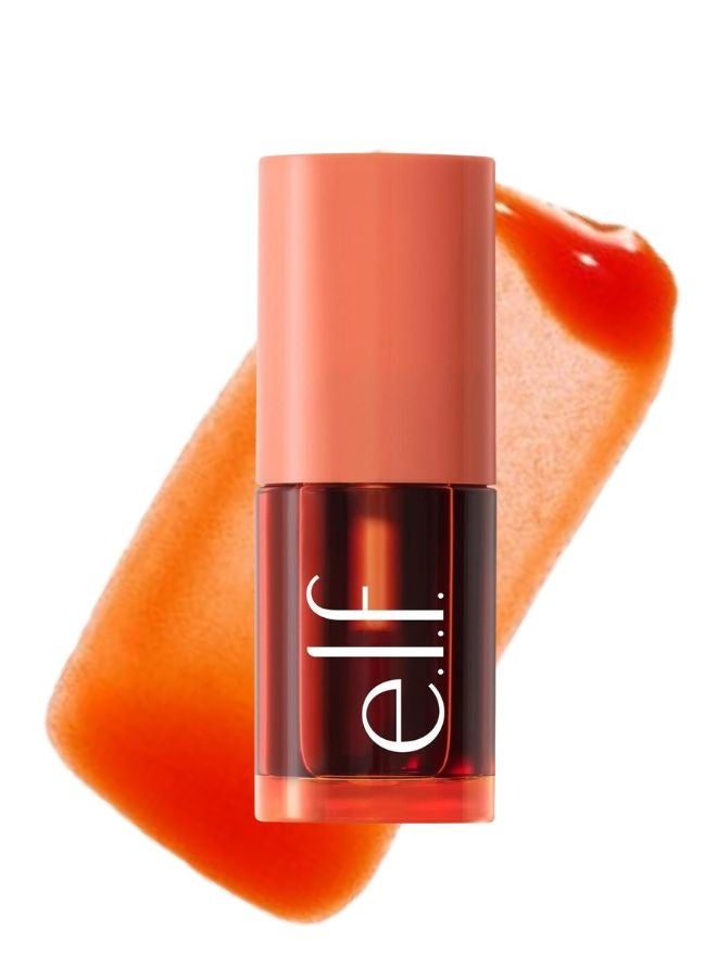 إلف قزم. أحمر الخدود والشفاه من كوزمتيكس شير فور إيت - برتقالي (مرجاني دافئ)، لون سائل شفاف خفيف الوزن للشفاه والخدود، تركيبة مرطبة متعددة الاستخدام، 10 مل - Image 1